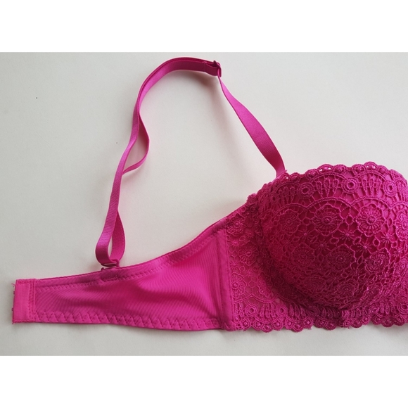 Frederick's of Hollywood Pink Lace Push-up Bra - Picture 5 of 13